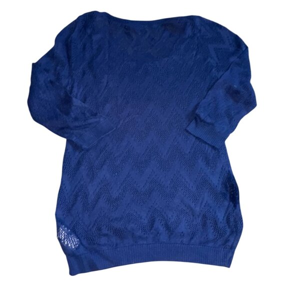 Stradivarius womens Light Weight Open Knit Sweater-Blue-Size M-GUC - Picture 6 of 7